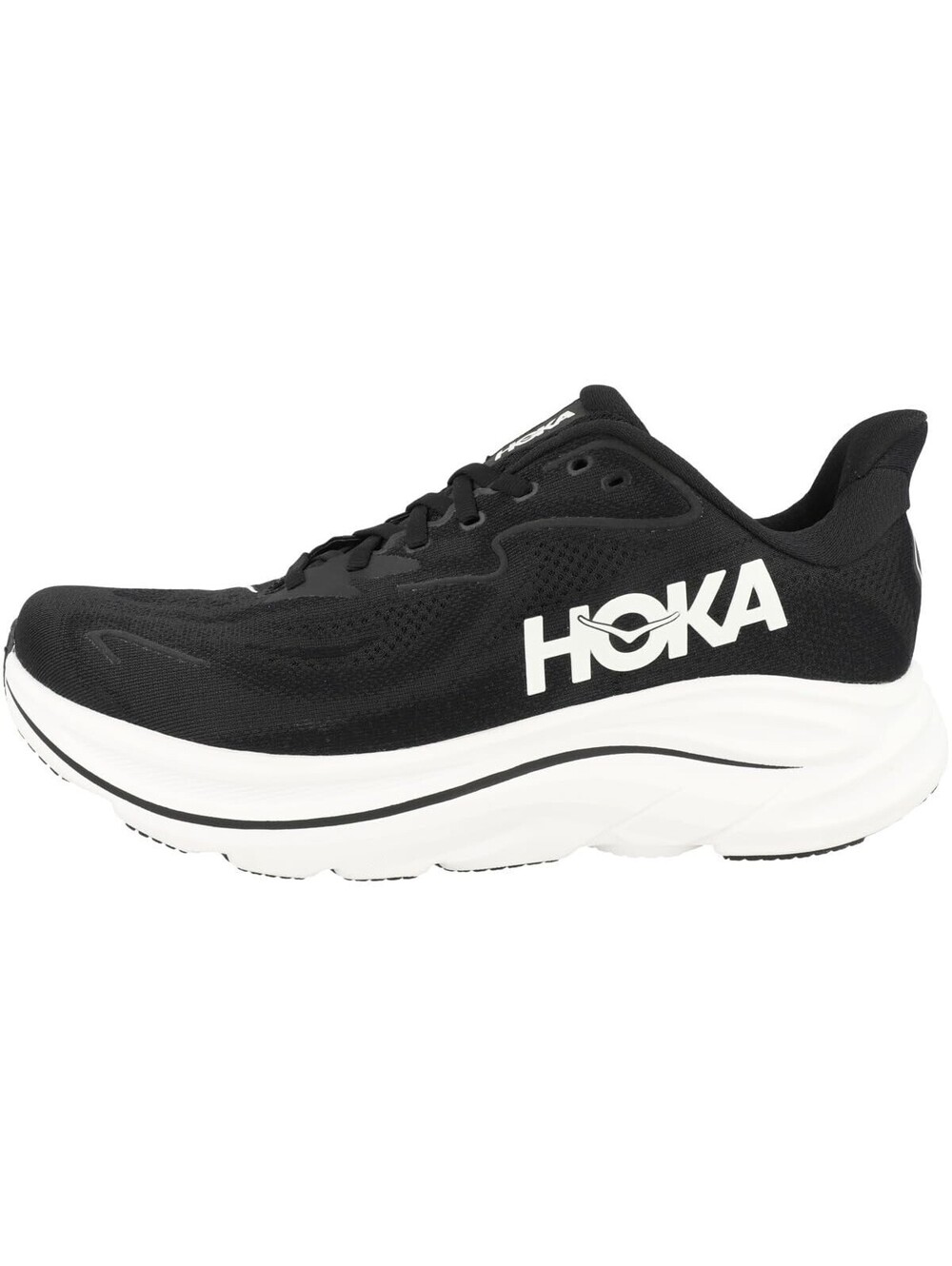 Hoka Men's Clifton 10 Black/White 10 Wide
